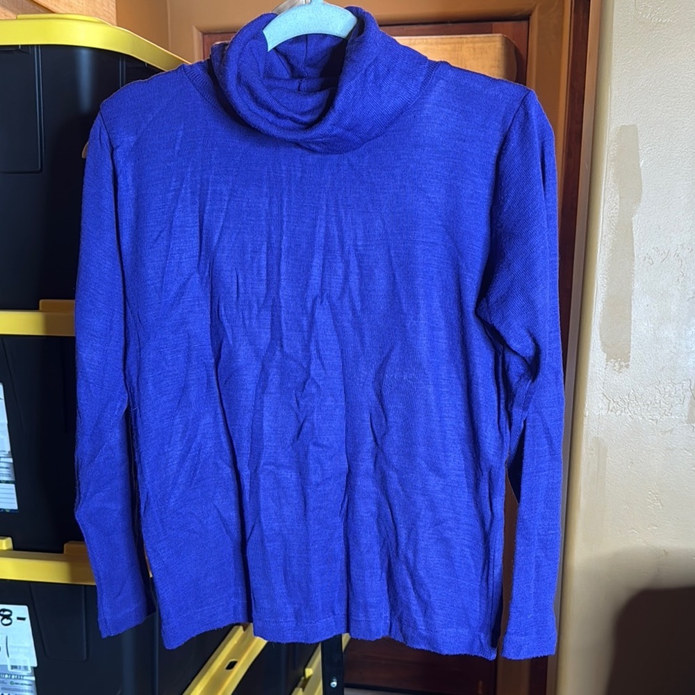 Vintage Joyce 100% Acrylic Turtleneck Sweater Purple or Royal Blue Size Medium
